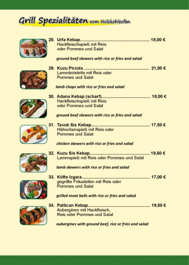 Grill Spezialitäten