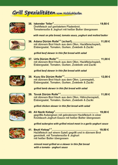 Grill Spezialitäten